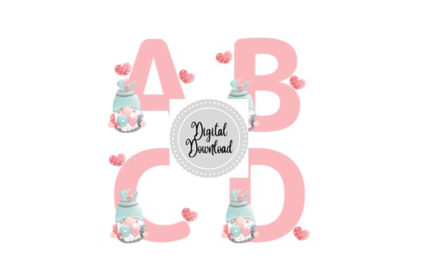 Boho Love Gnome Alphabet Clipart