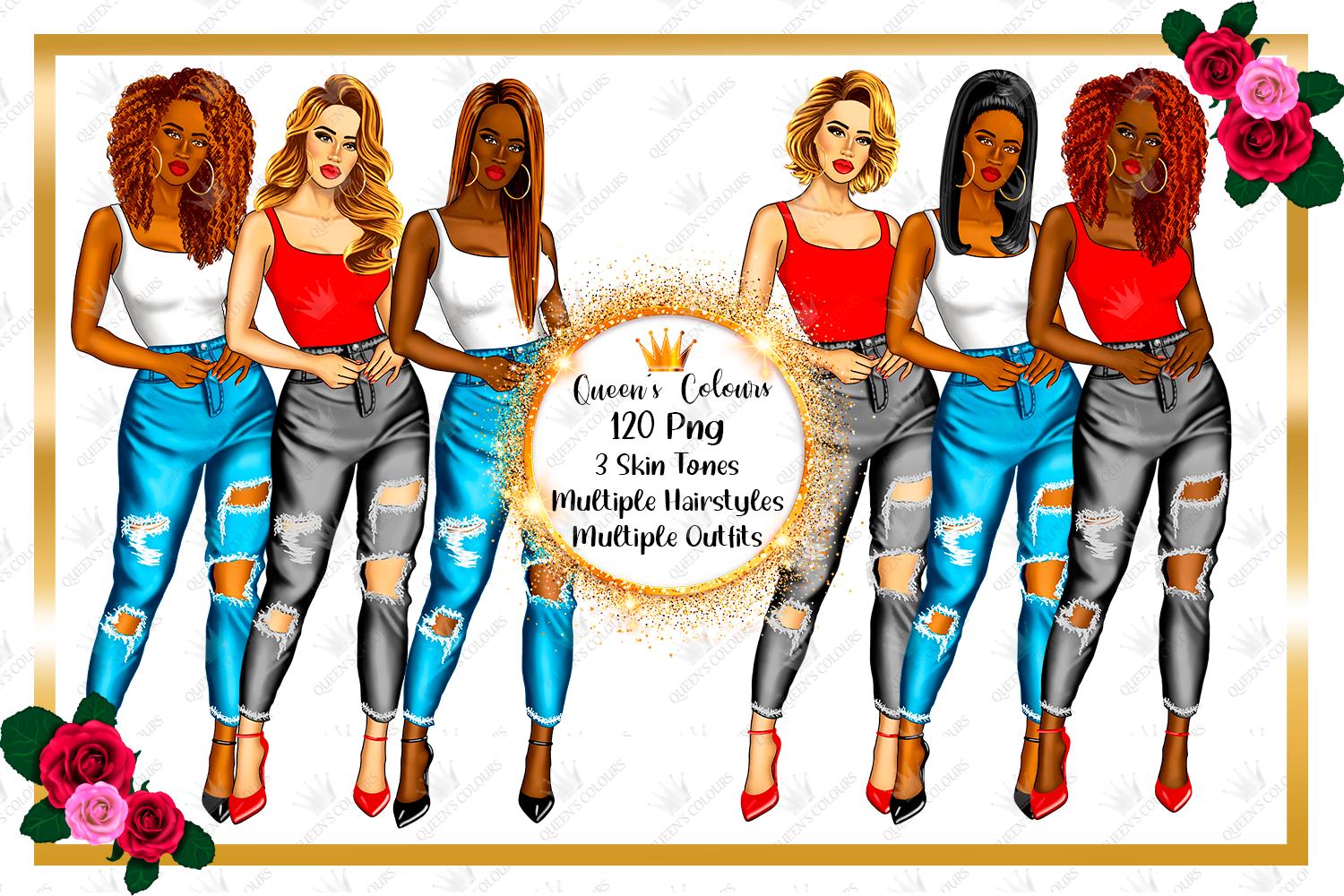 Denim Girl Clipart