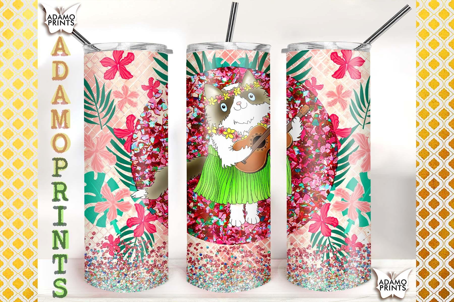 Hawaiian Ragdoll Cat & Ukulele 20oz