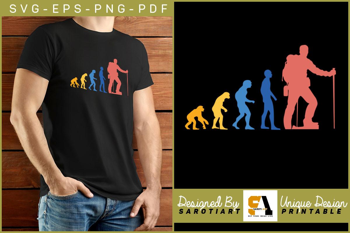 Hiking Evolution Printable T-shirt SVG
