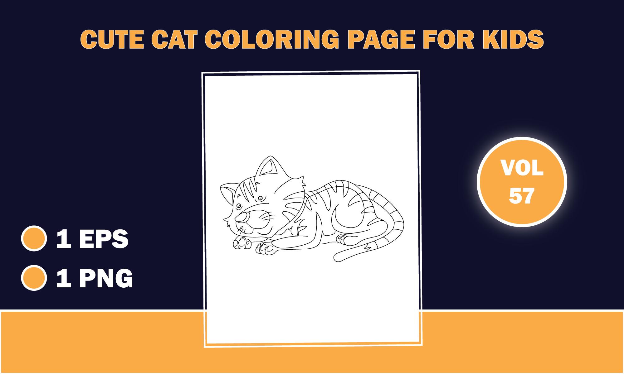 Cute Cat Outline Coloring Pages for Kids
