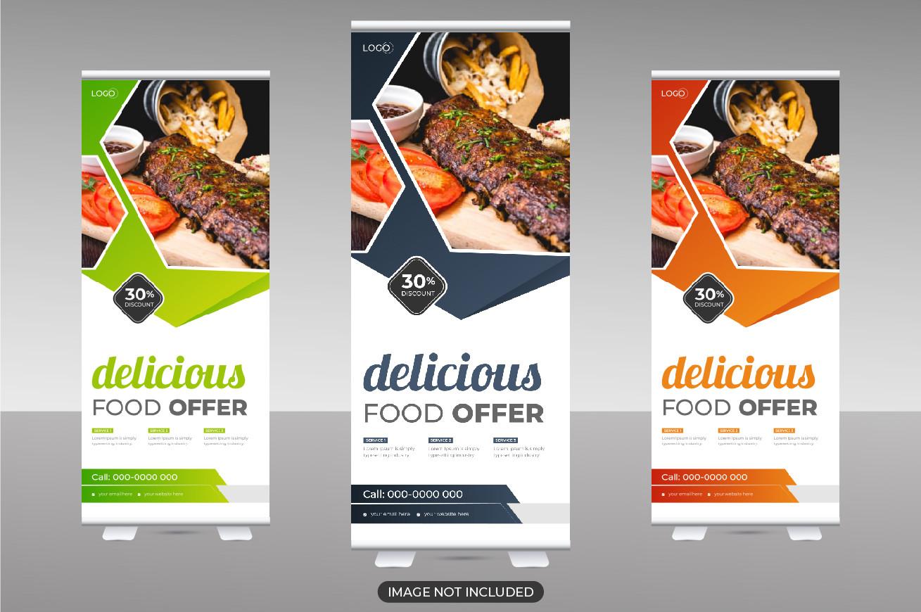 Food Roll Up Banner Design Template