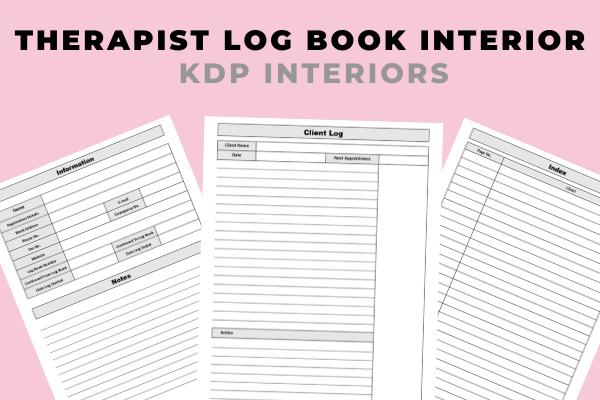 Therapist Log Book Interior Kdp Interior