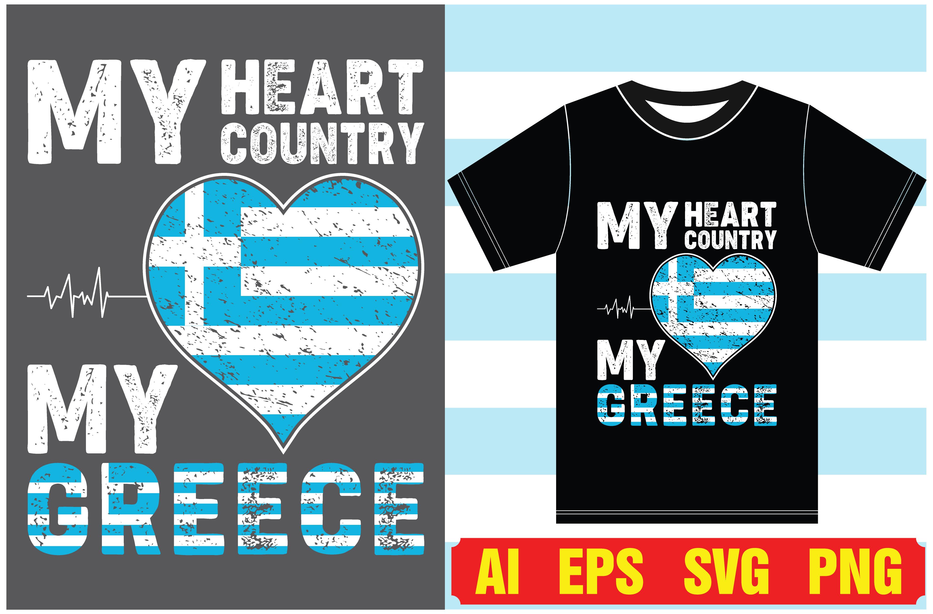 Greece Flag T-shirt Designs.Typography