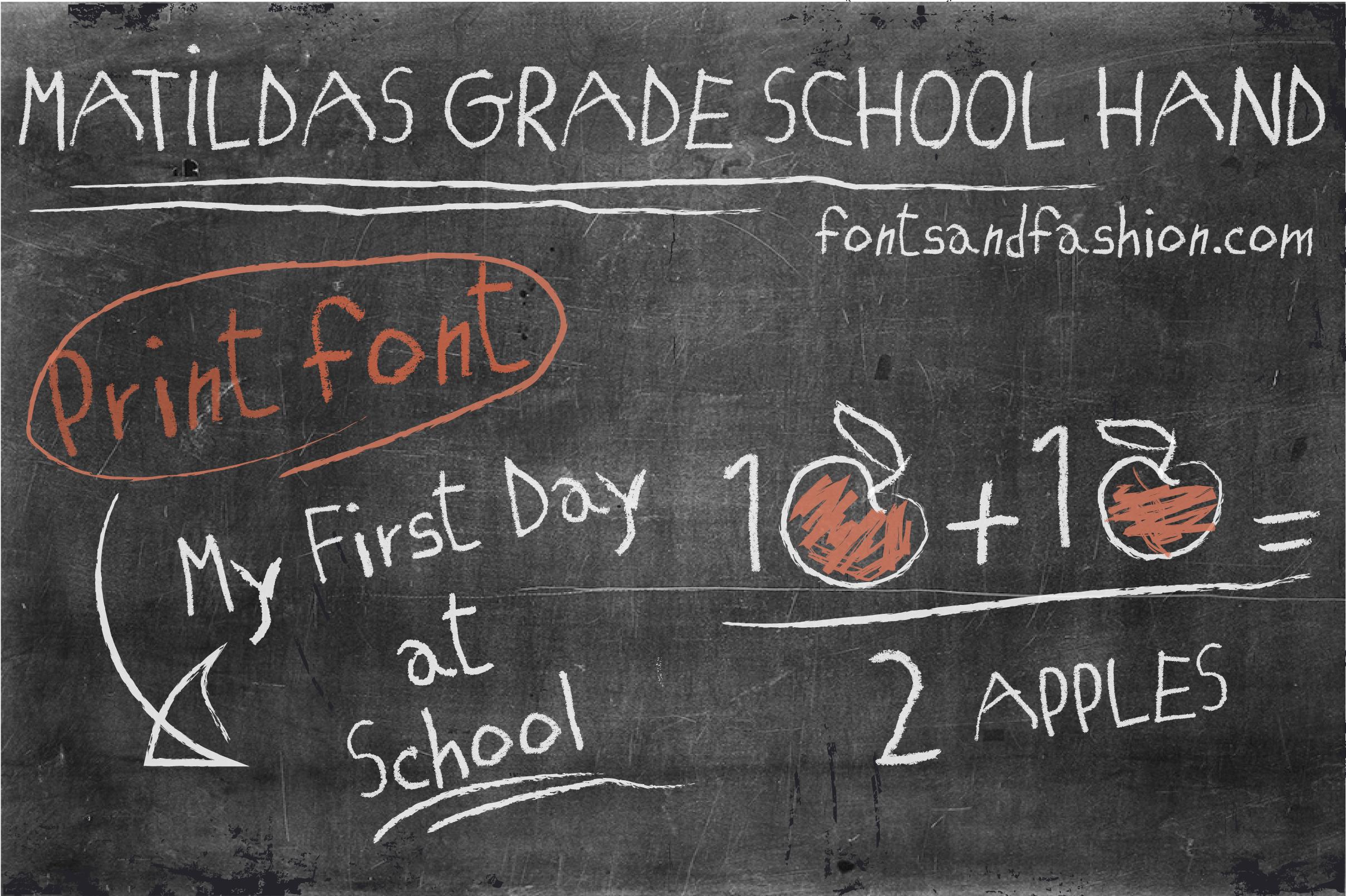 Matilda's Grade School Hand Print Font