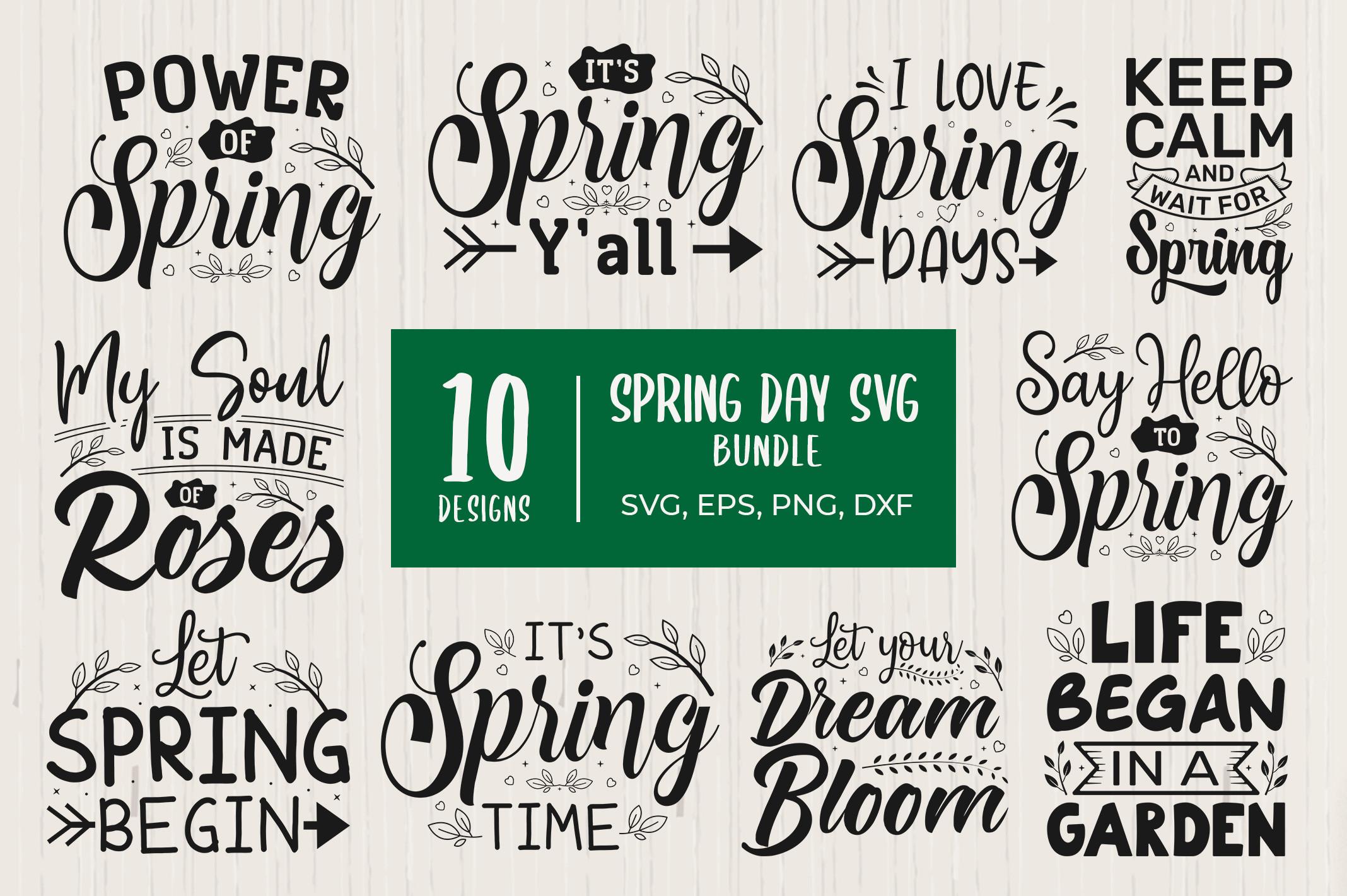 Spring SVG Bundle, 10 Designs