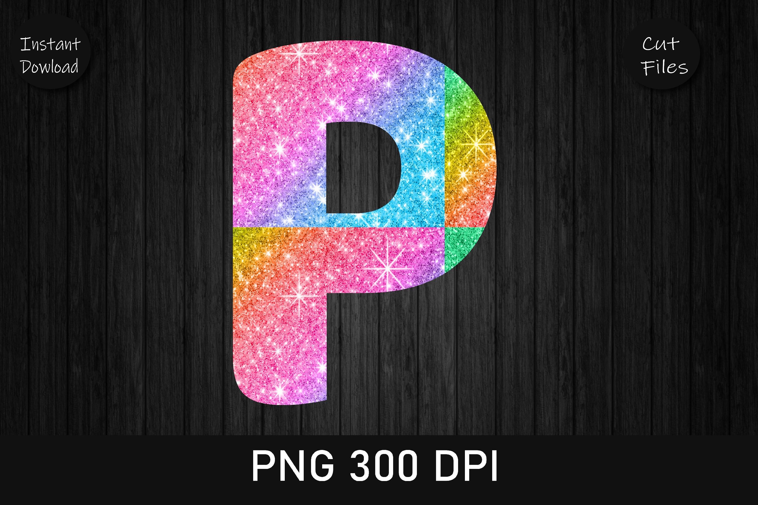 Disco Glitter Leopard Alphabet P