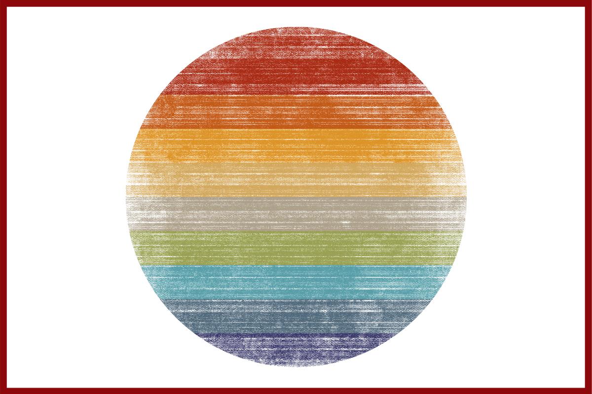 Distressed Retro Vintage Striped Sunset