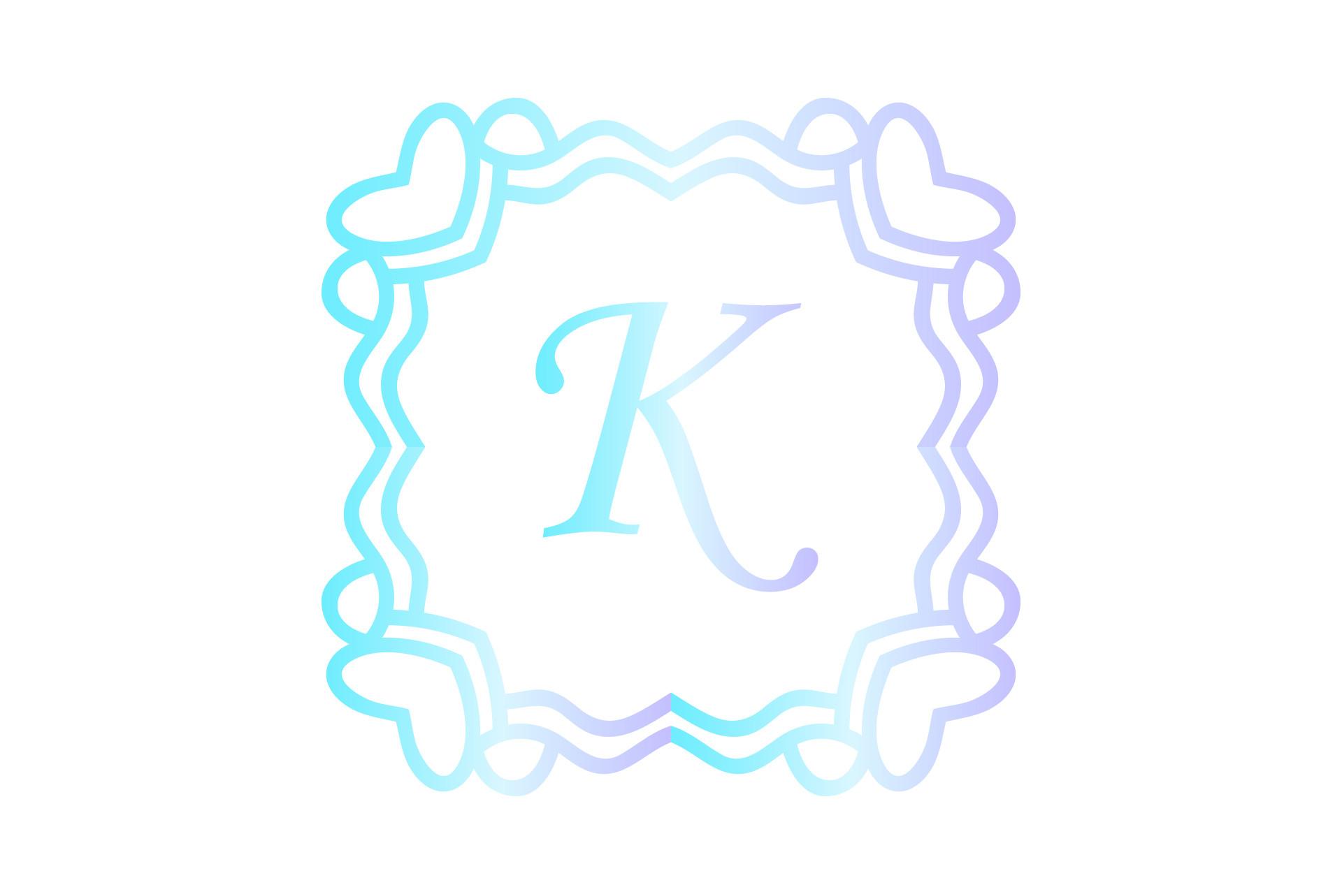 Monogram Spring Floral Illustration Cool
