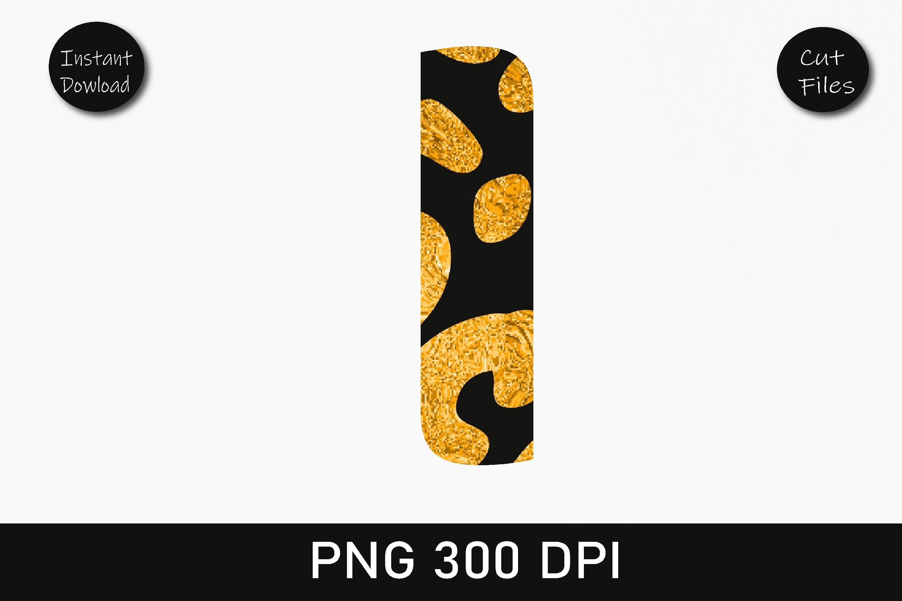 Orange Glitter Leopard Alphabet I