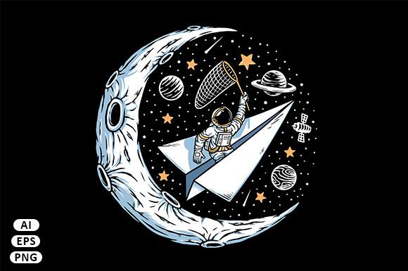 Astronaut Catching Stars on the Moon