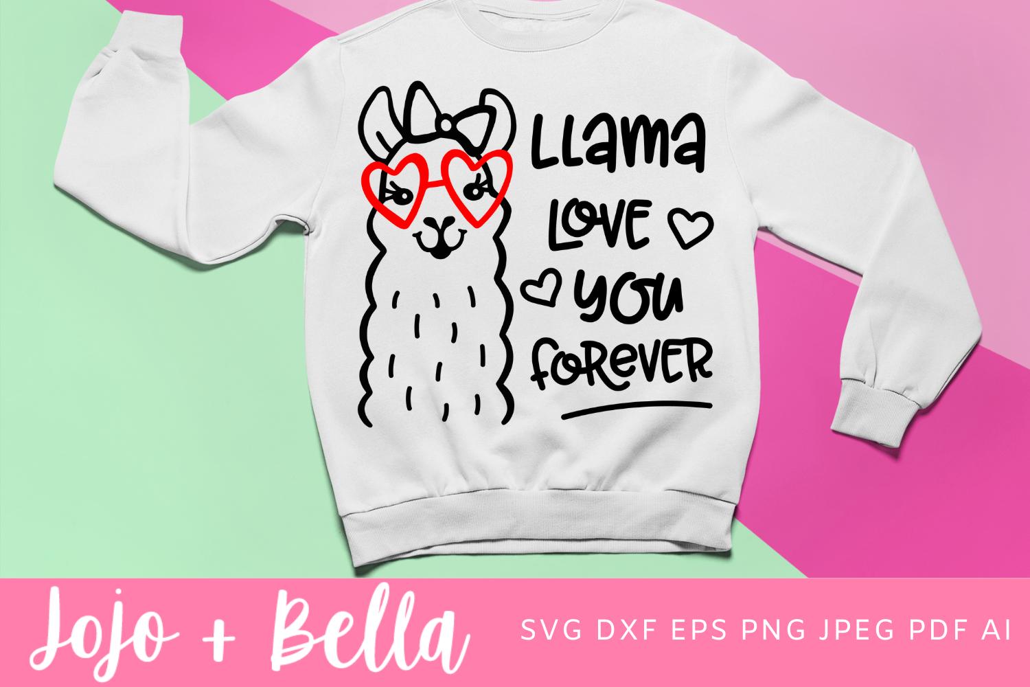 Valentines Day Svg, Llama Love Svg