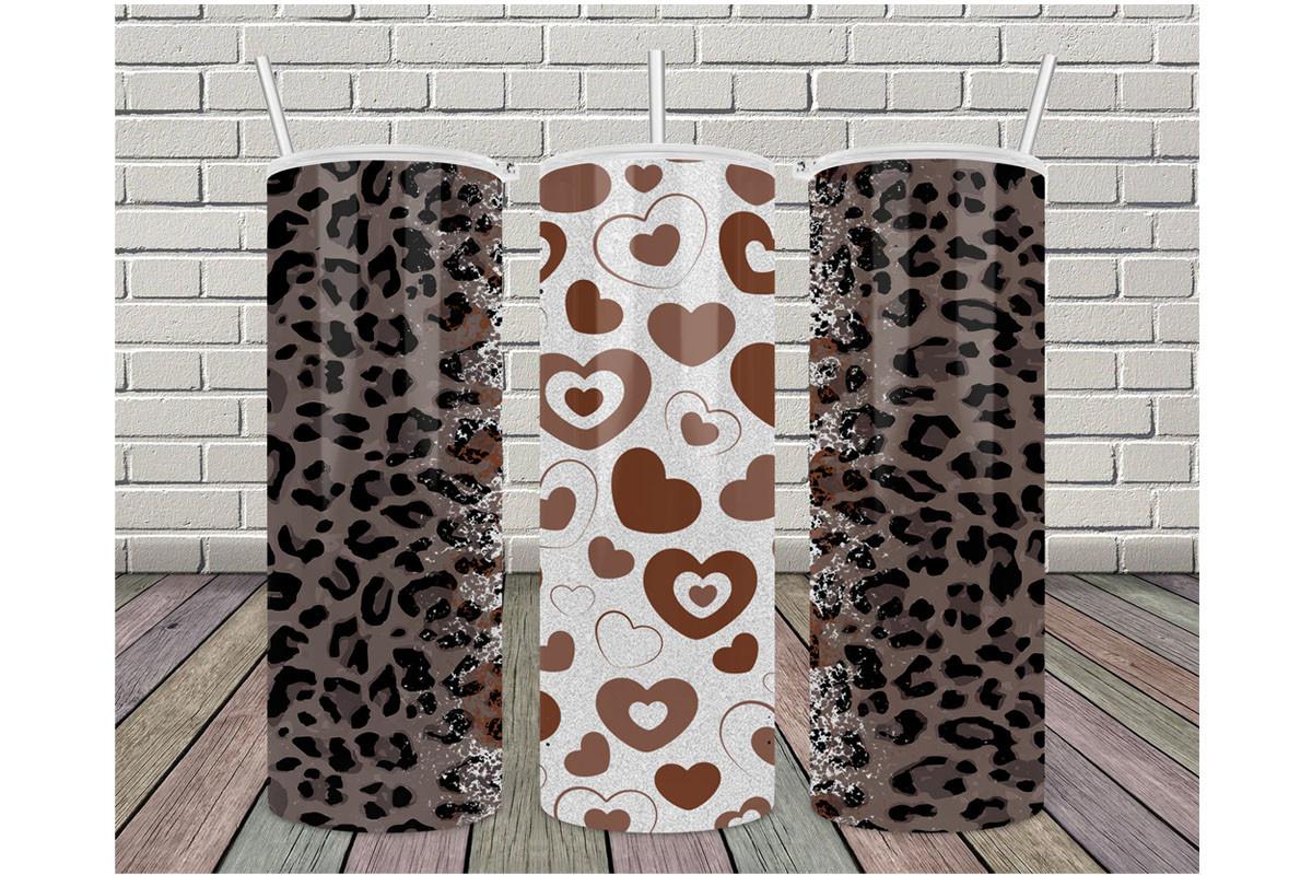 20ozValentine Heart Leopard Brow Glitter