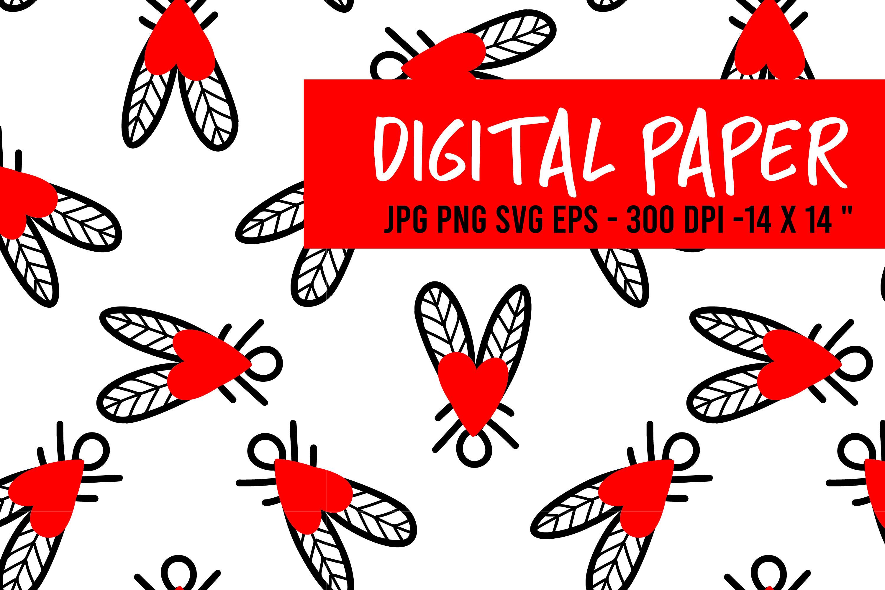 Seamless Pattern with Insect Fly