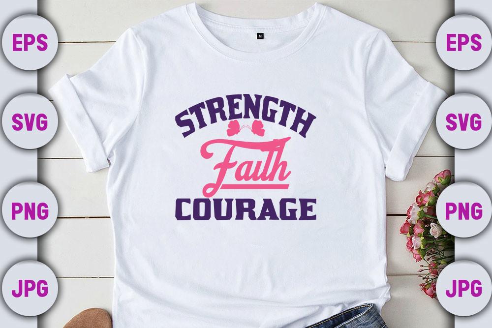 Breast Cancer Svg Design, Strength Faith
