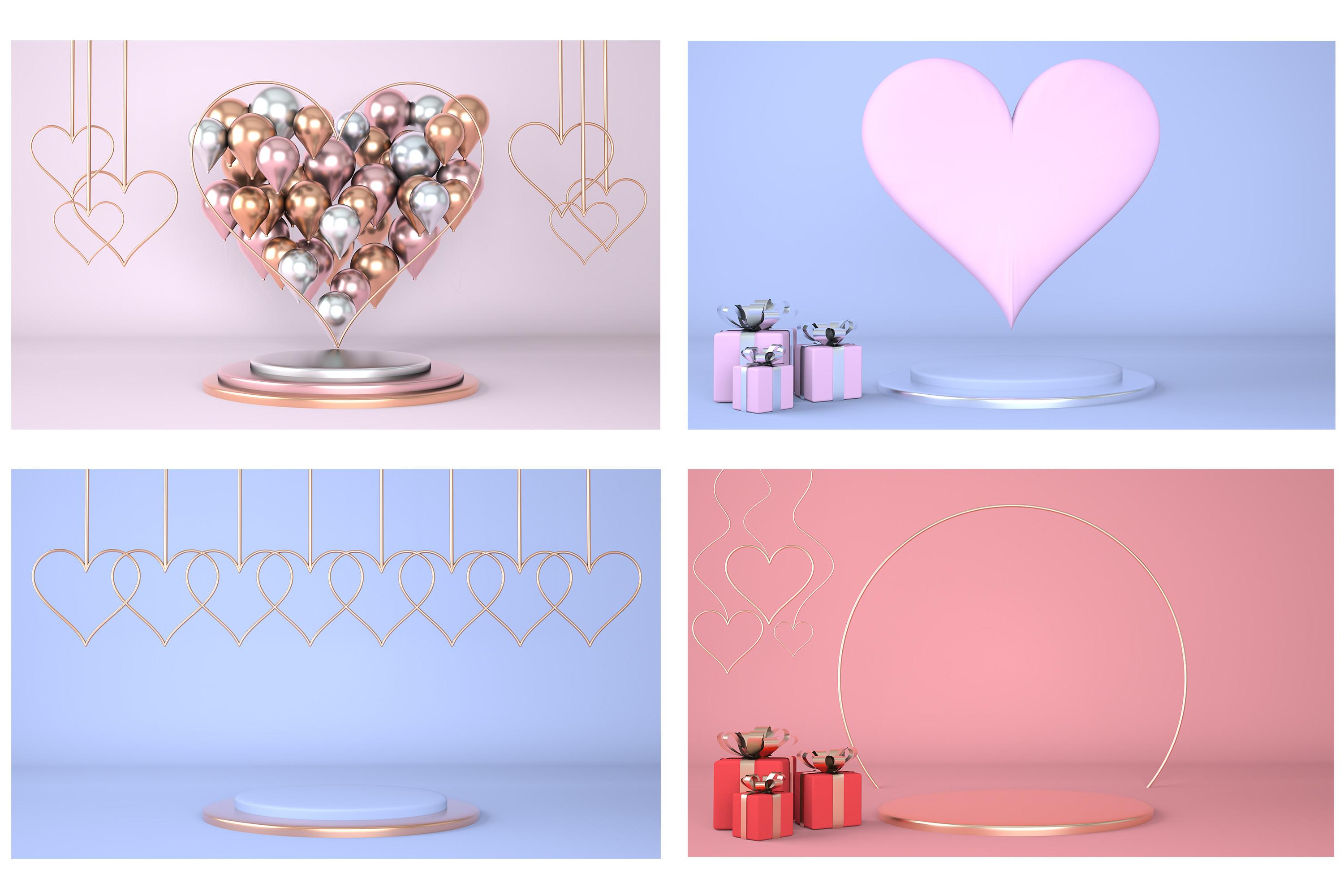 Valentine's Day Interior with Pedestal