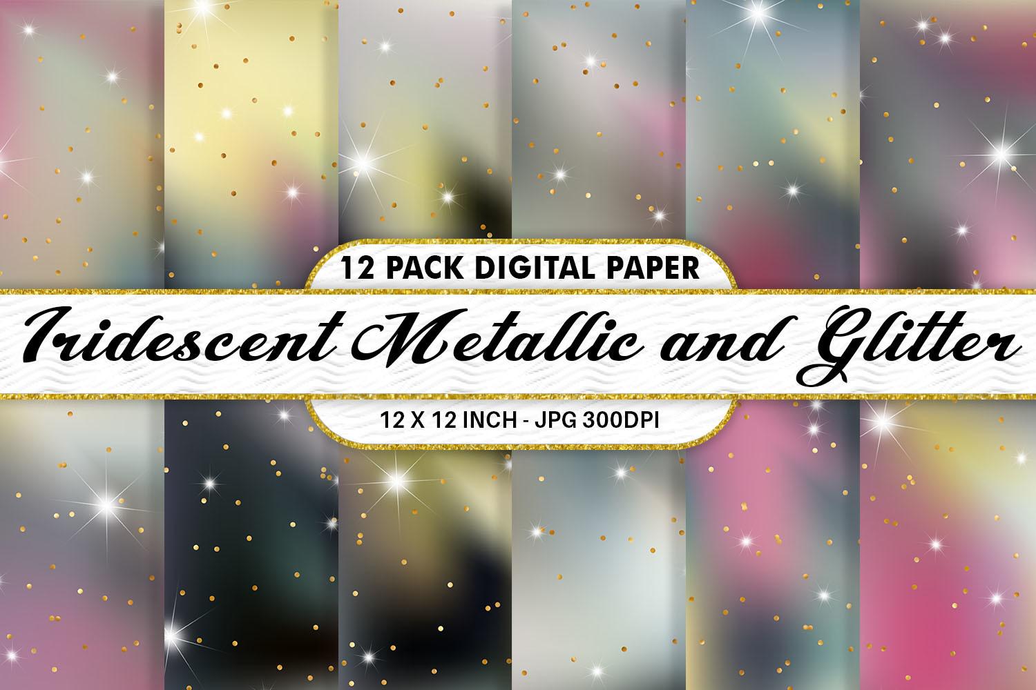 Sliver Metallic Glitter Digital Papers