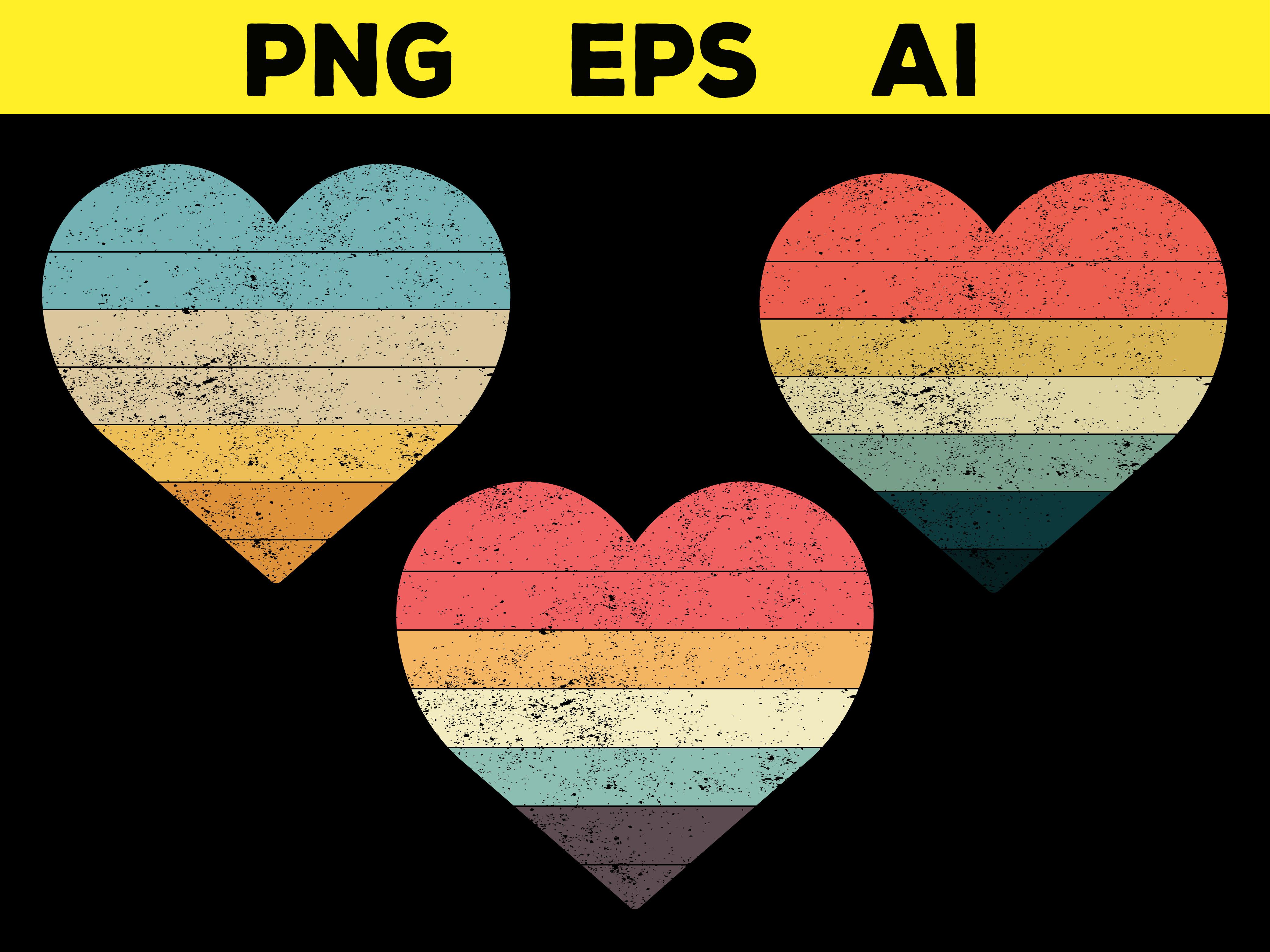 Retro Vintage Sunsets Heart
