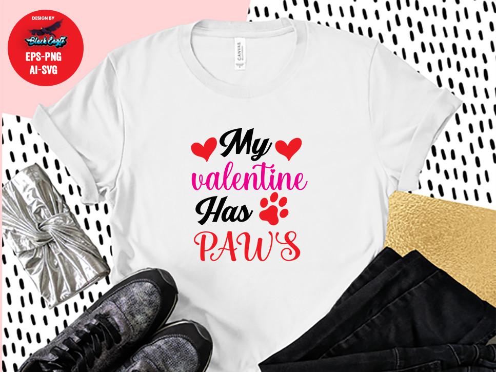 My Valentine Has Paws SVG