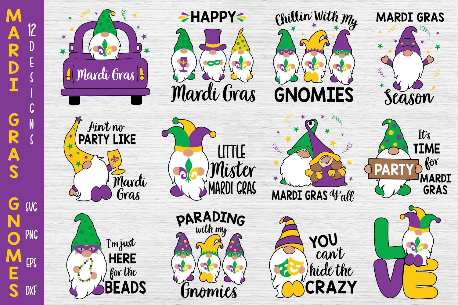 Mardi Gras Gnomes Svg Bundle, Gnomes Svg