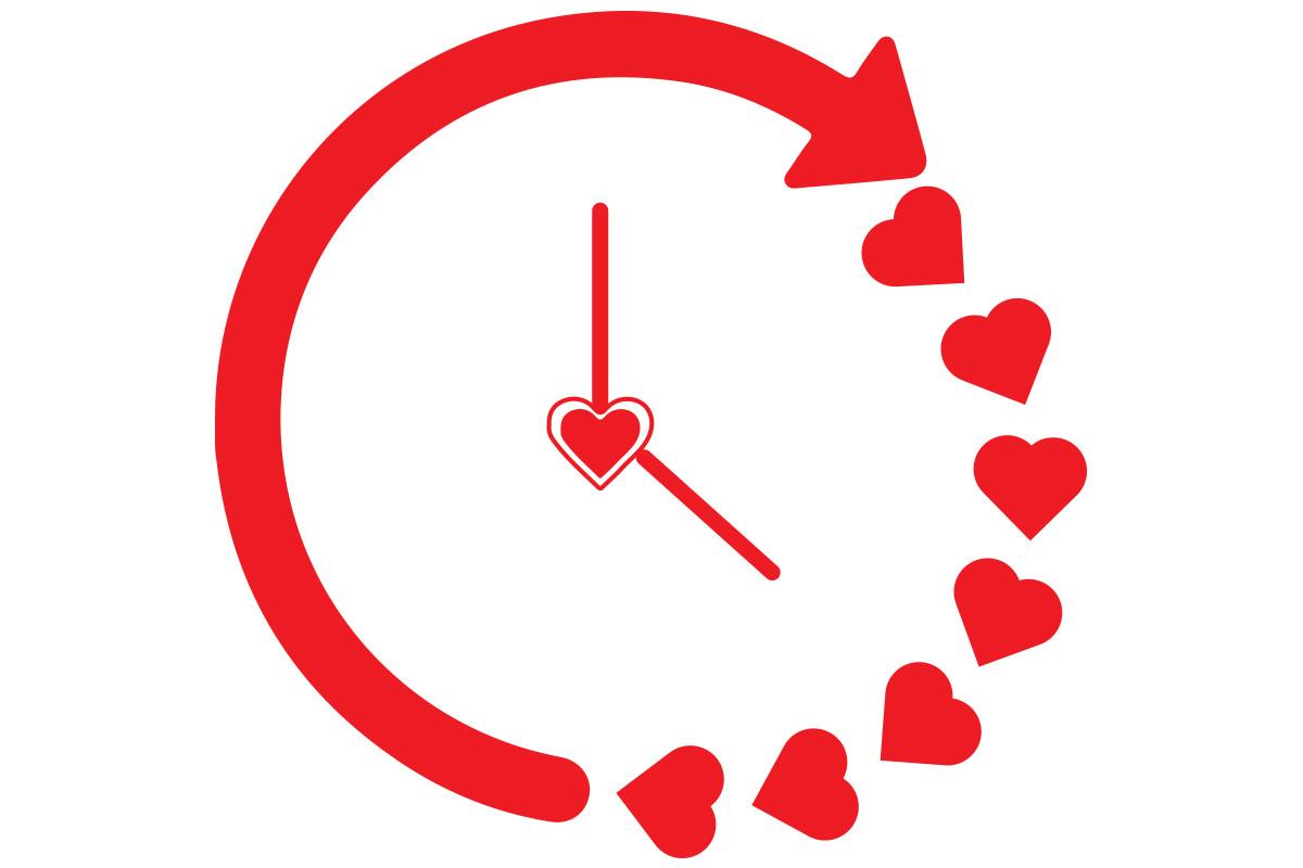 Love Clock Vector