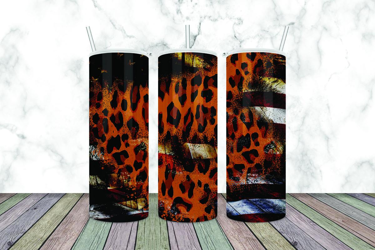 Leopard American Flag Tumbler 20oz