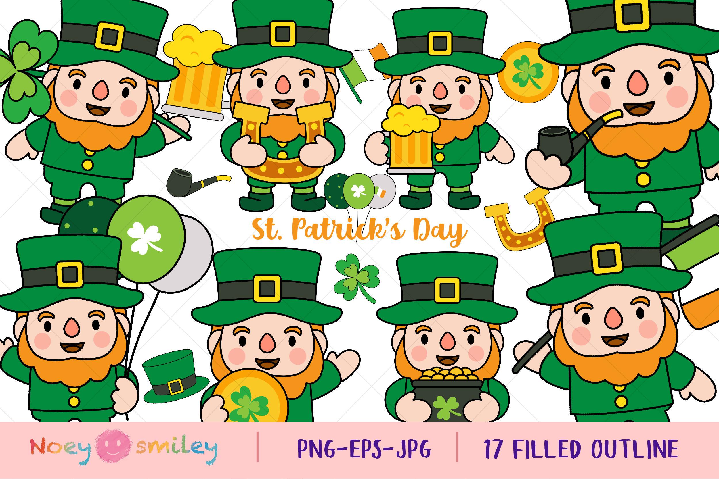 St. Patrick's Day Filled Clipart Bundle