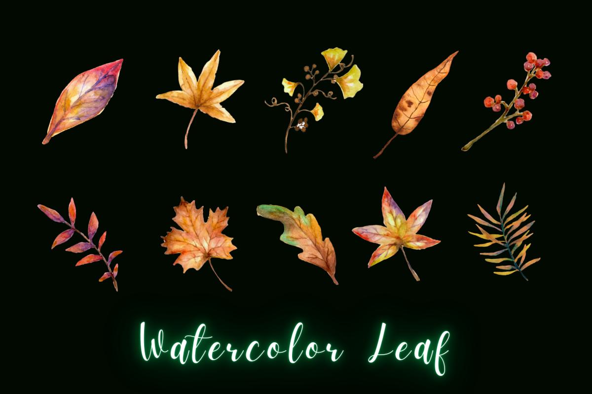 Watercolor Floral Print Clipart Graphic