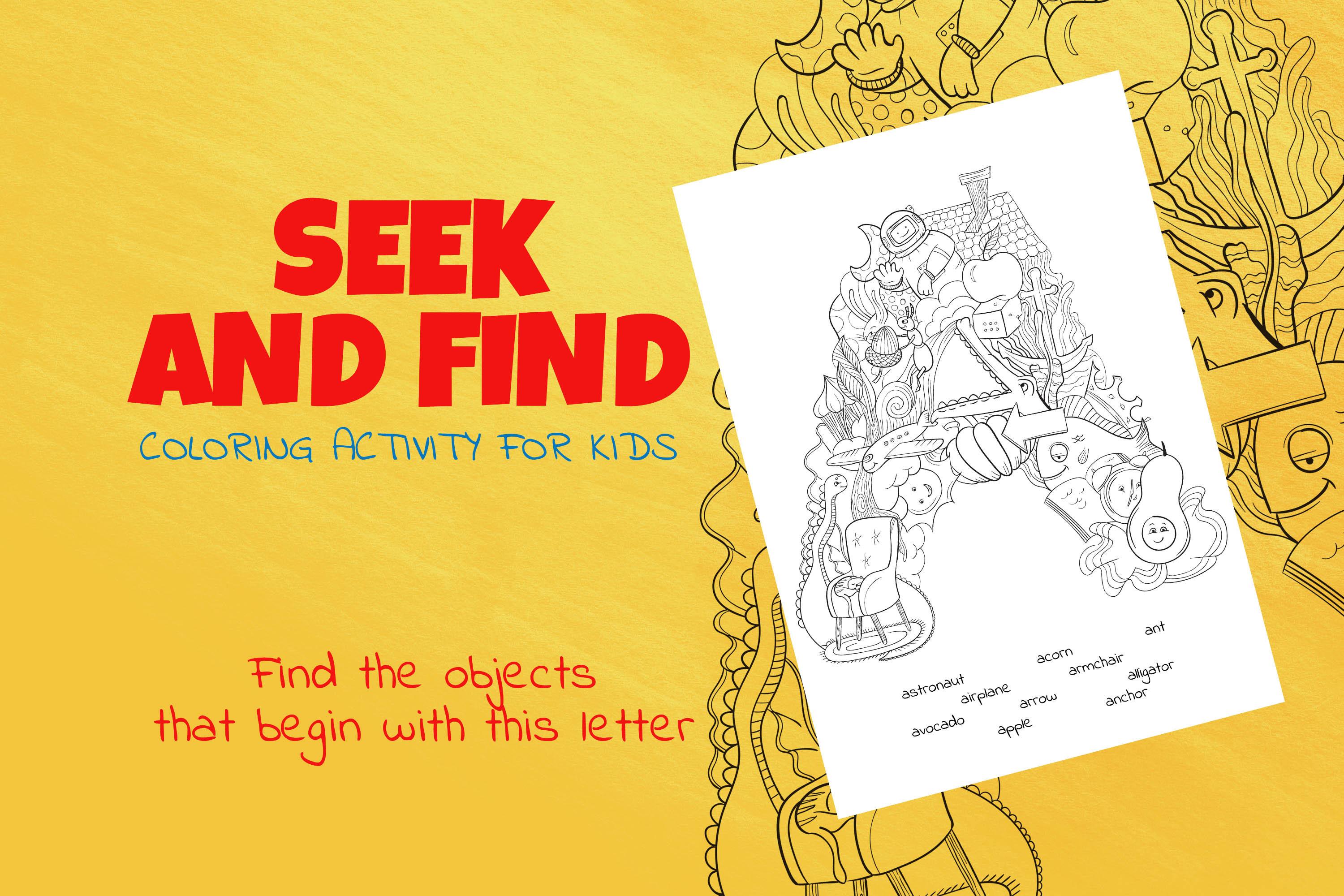 Letter a Look and Find Hidden Picture