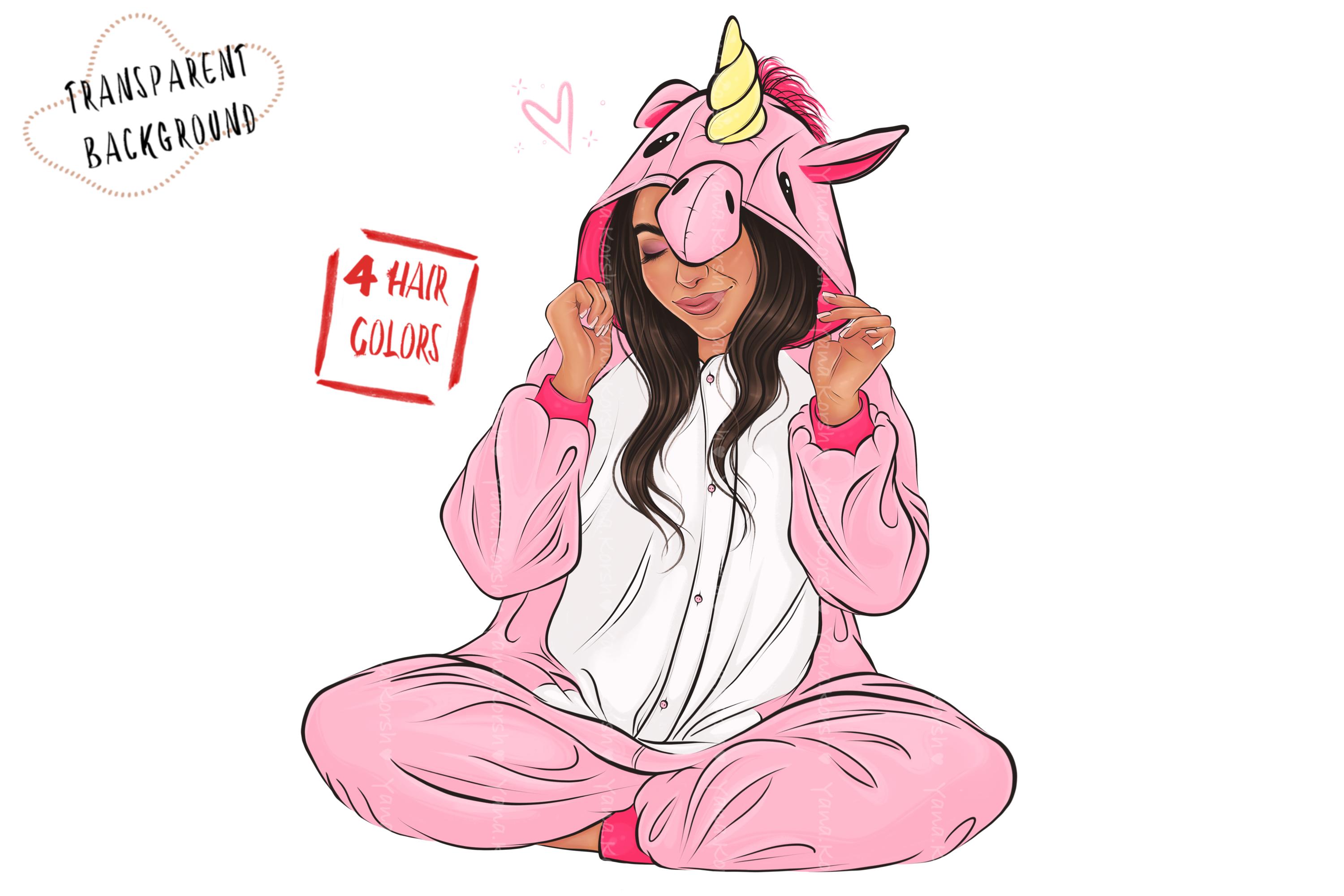 Fashion Girl in Unicorn Kigurumi