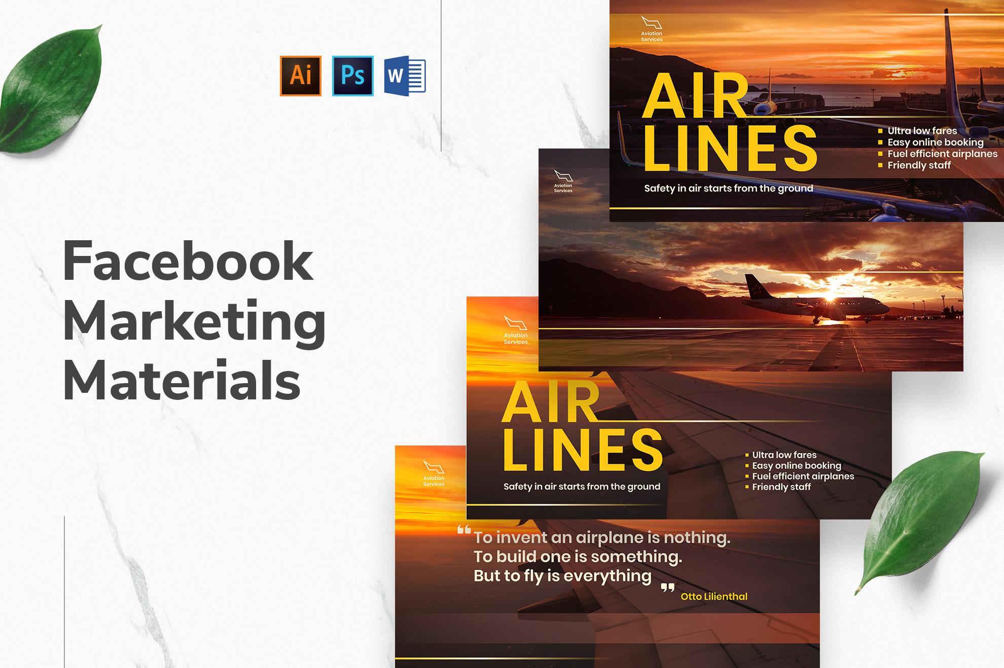 Airlines Aviation Facebook Templates