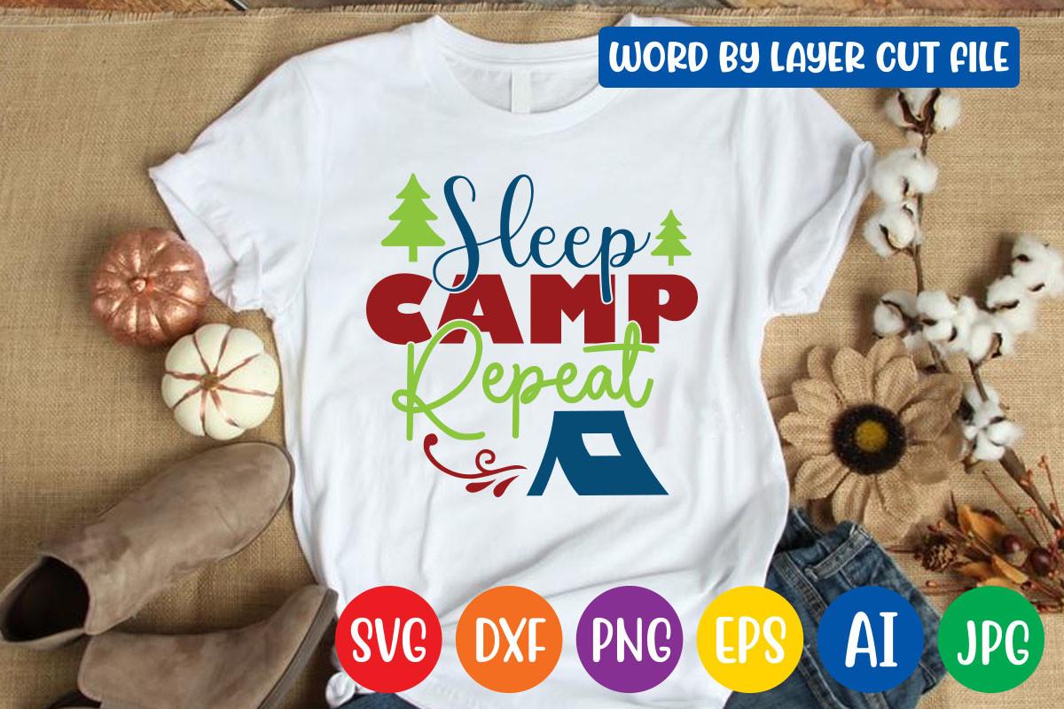 Eat Sleep Camp Repeat Svg Design