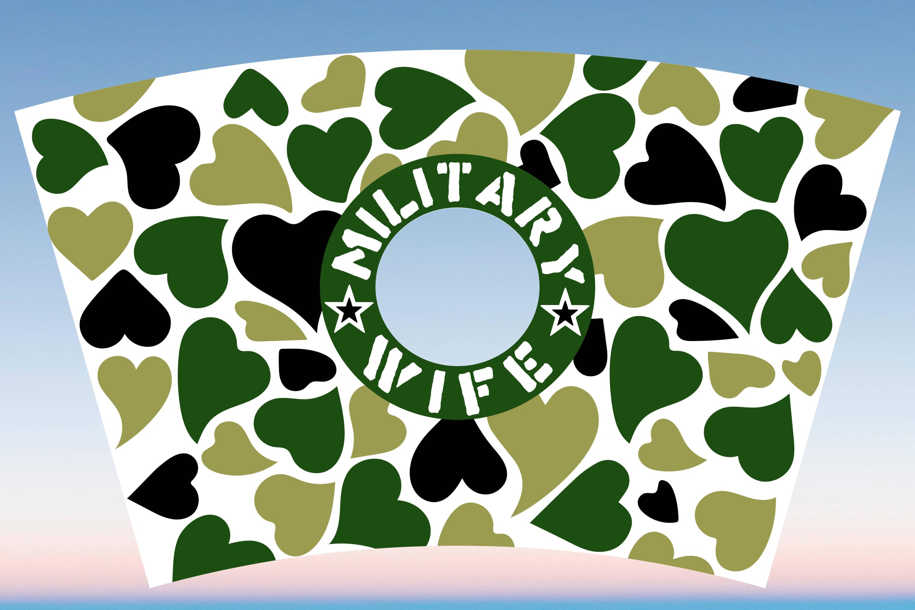 Military Army Wife Starbucks Wrap Svg
