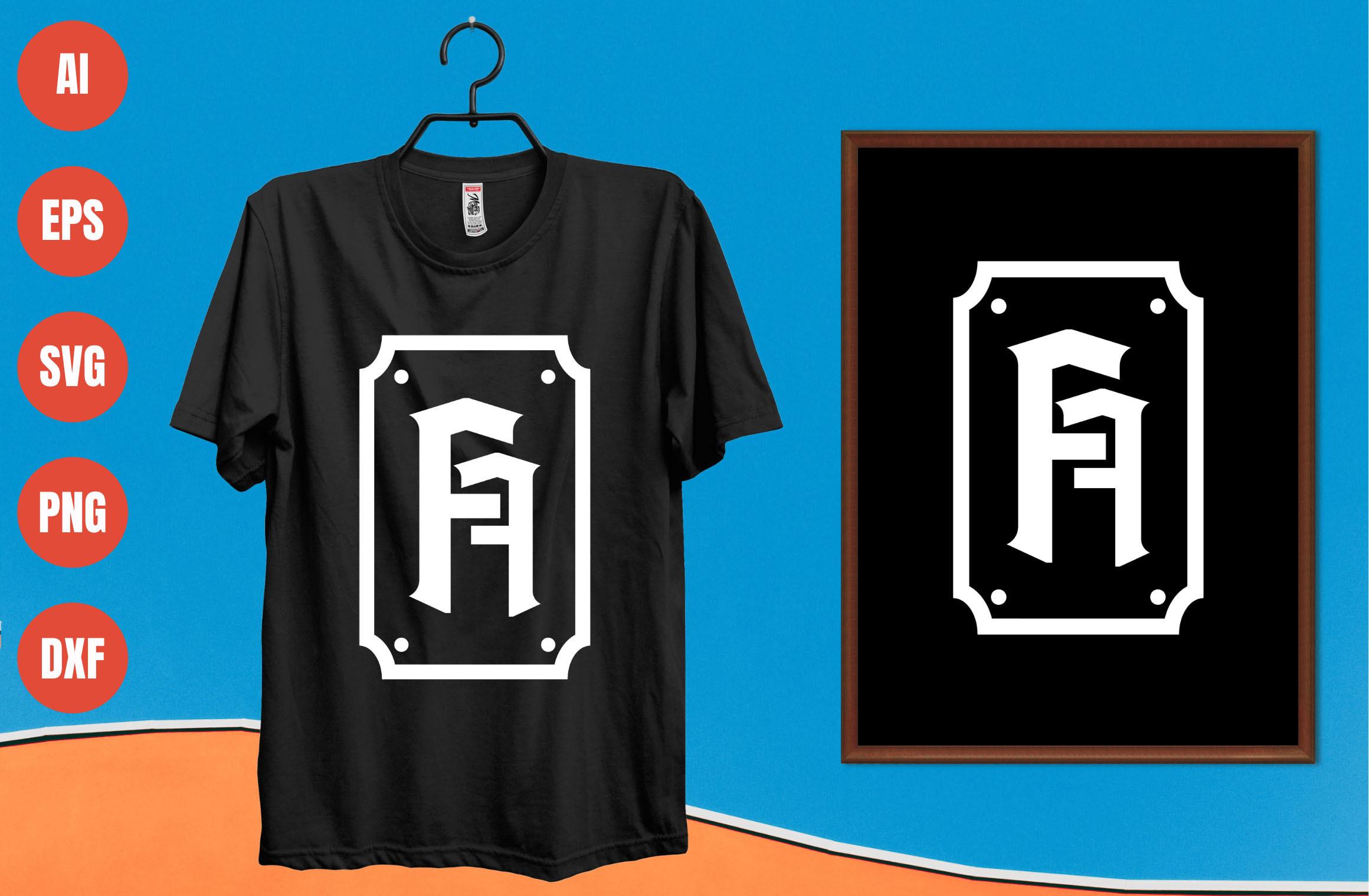 Letter F T-shirt Design 2