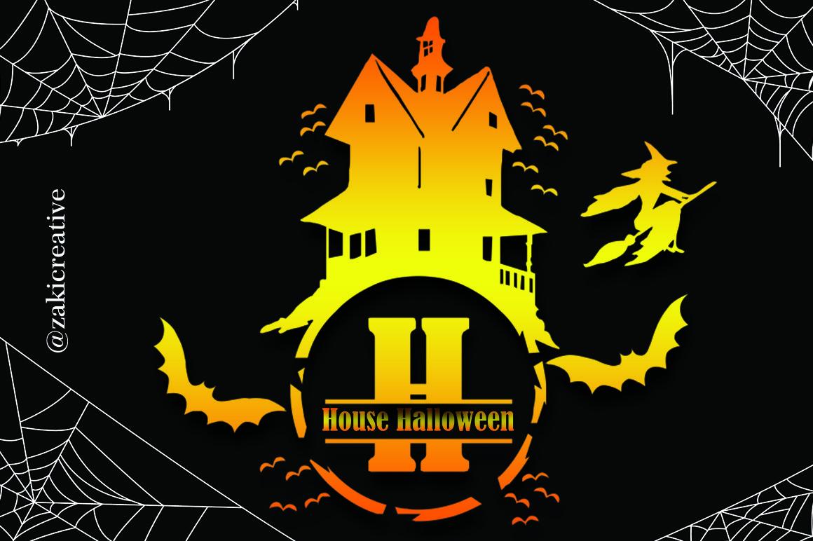 House Halloween Monogram Font