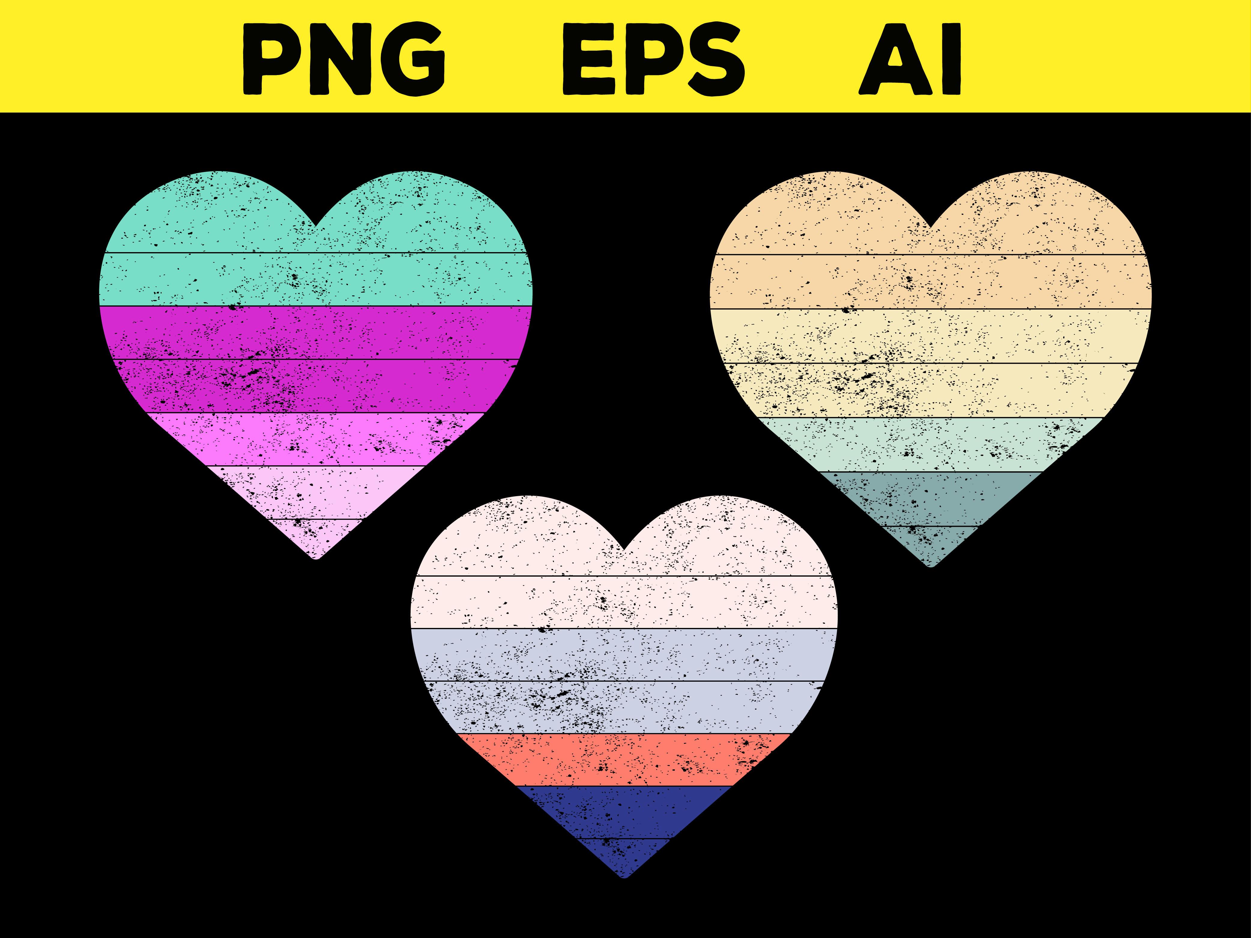 Retro Vintage Sunsets Heart