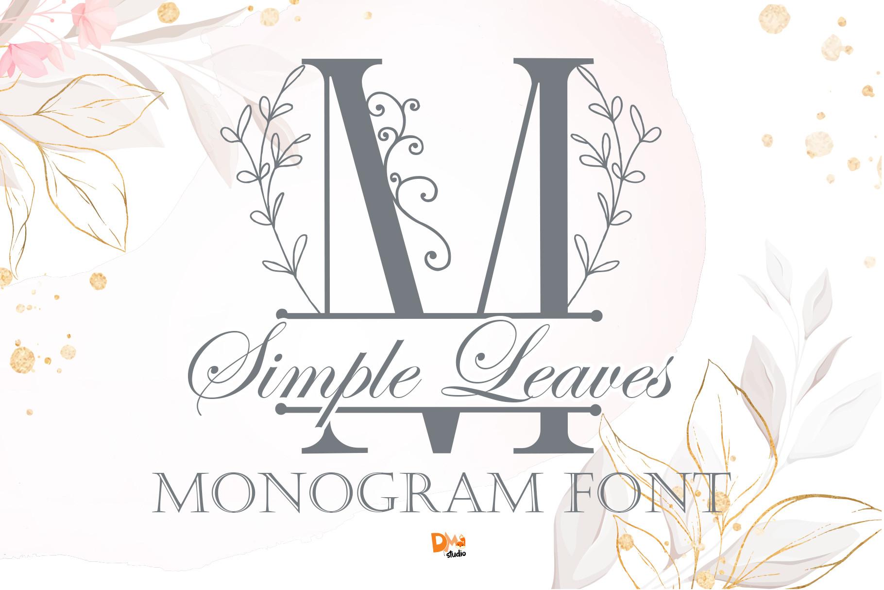 Simple Leaves Monogram Font
