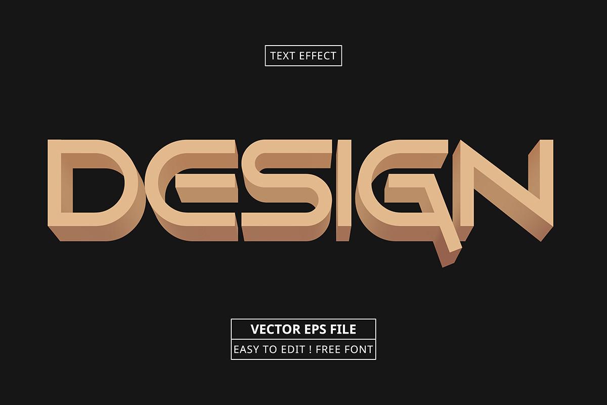 3D Design Editable  Vector Text Effect