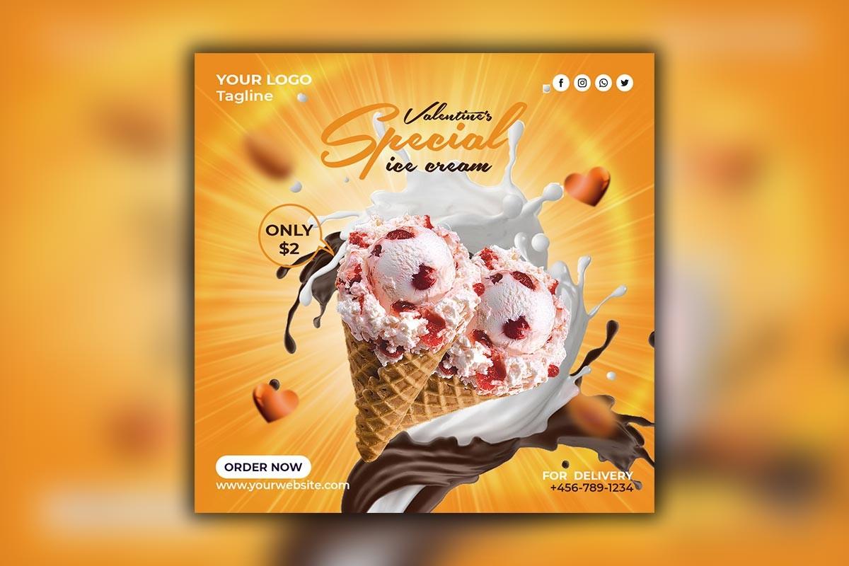 Valentine's Special Delicious Ice Cream