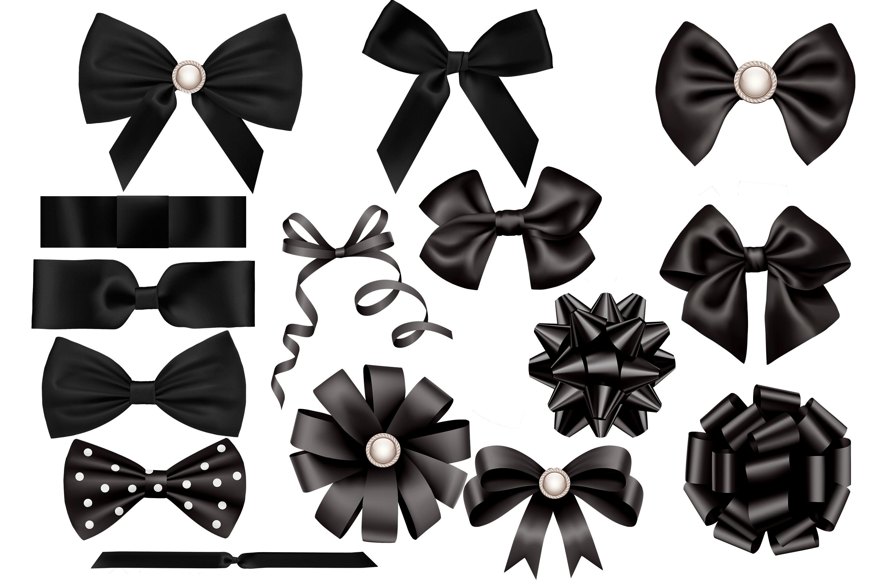 Black Bows Clipart