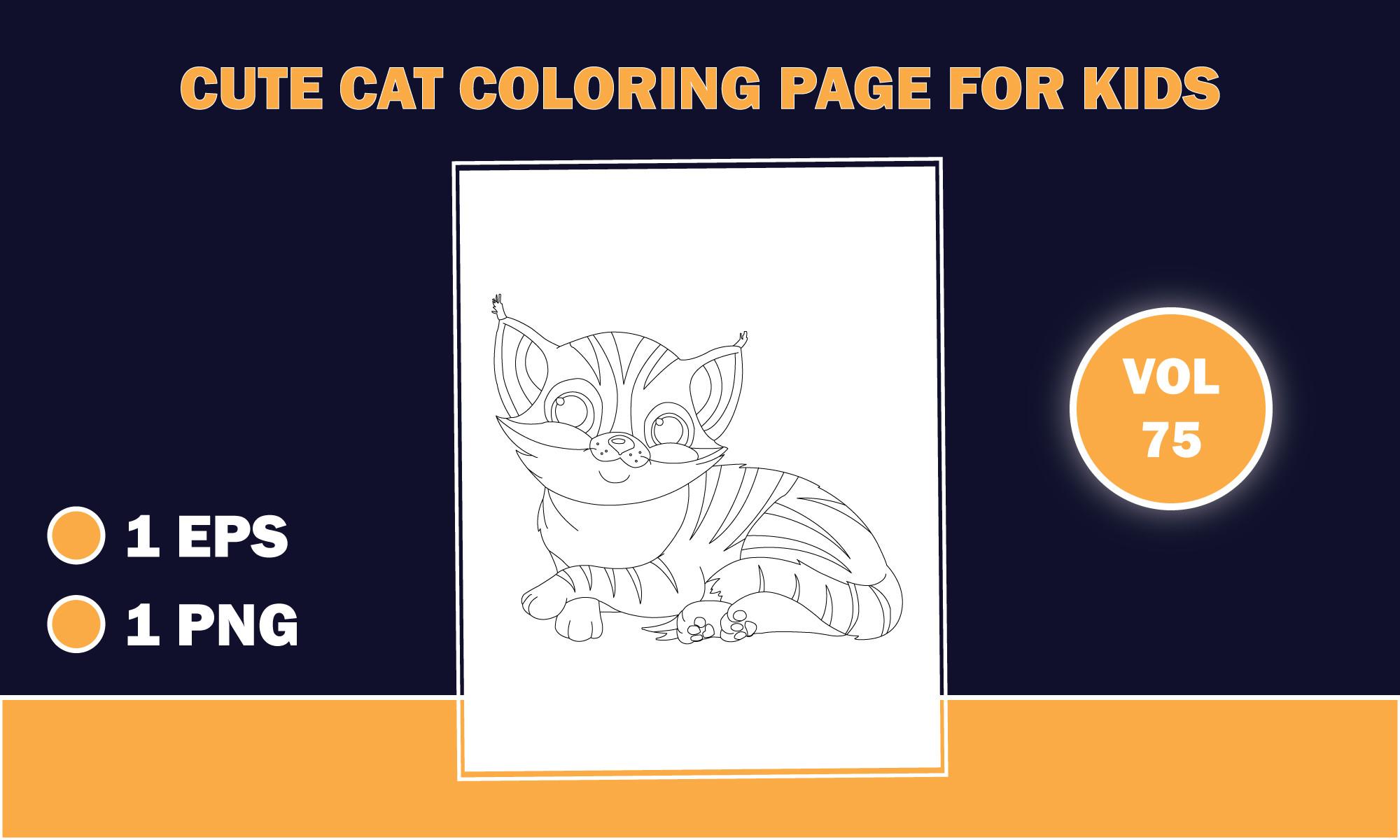 Cute Cat Outline Coloring Pages for Kids
