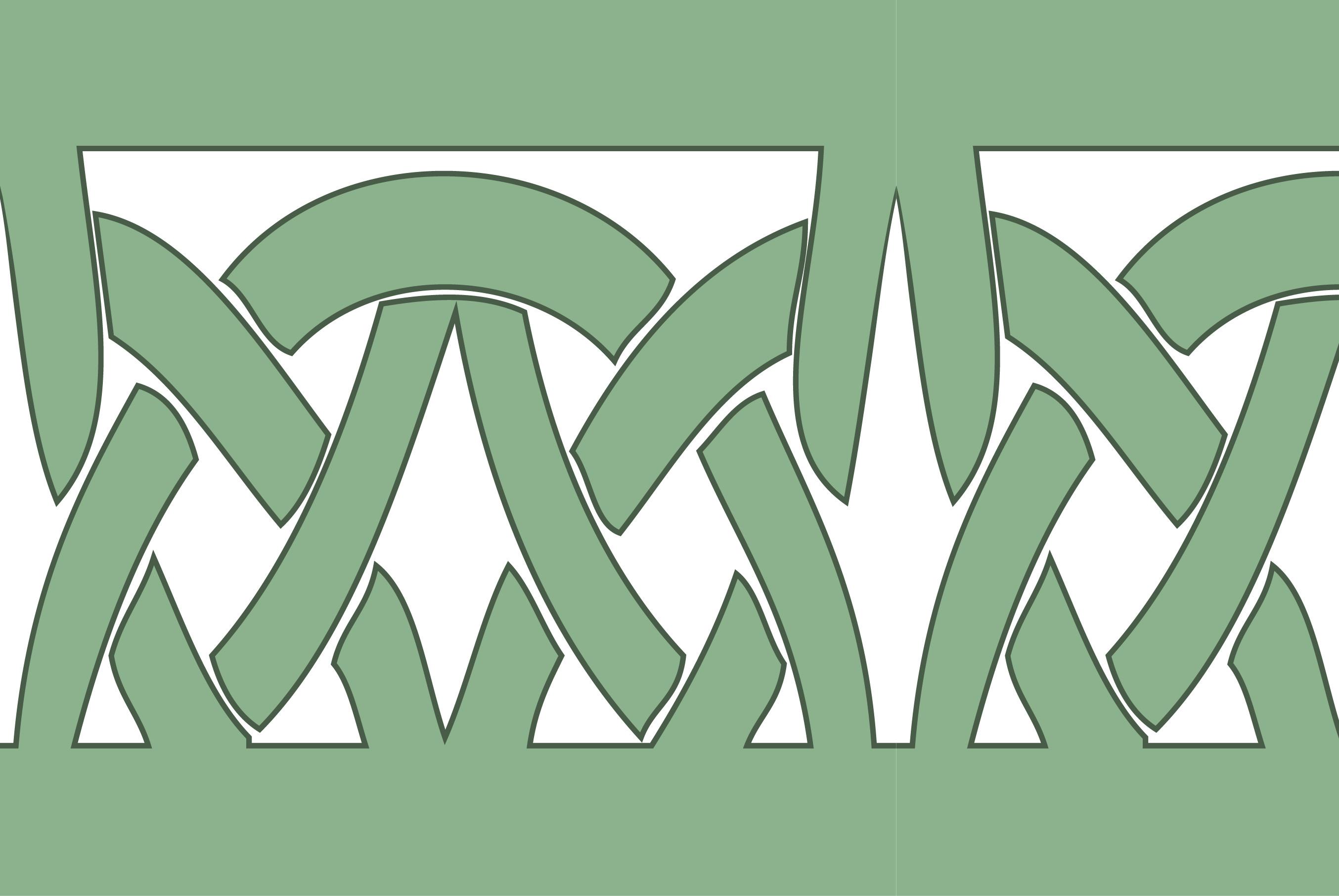 Geometric Byzantine Vintage Green Color