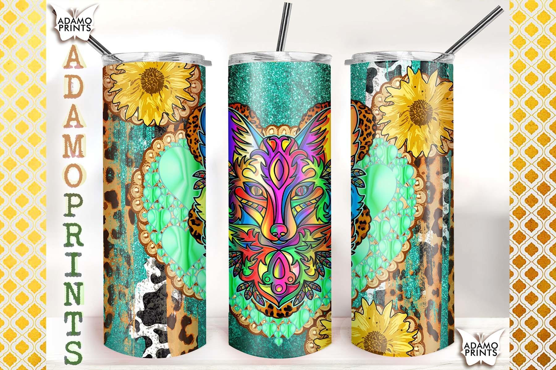 Gemstone Fox Sunflower 20oz Tumbler