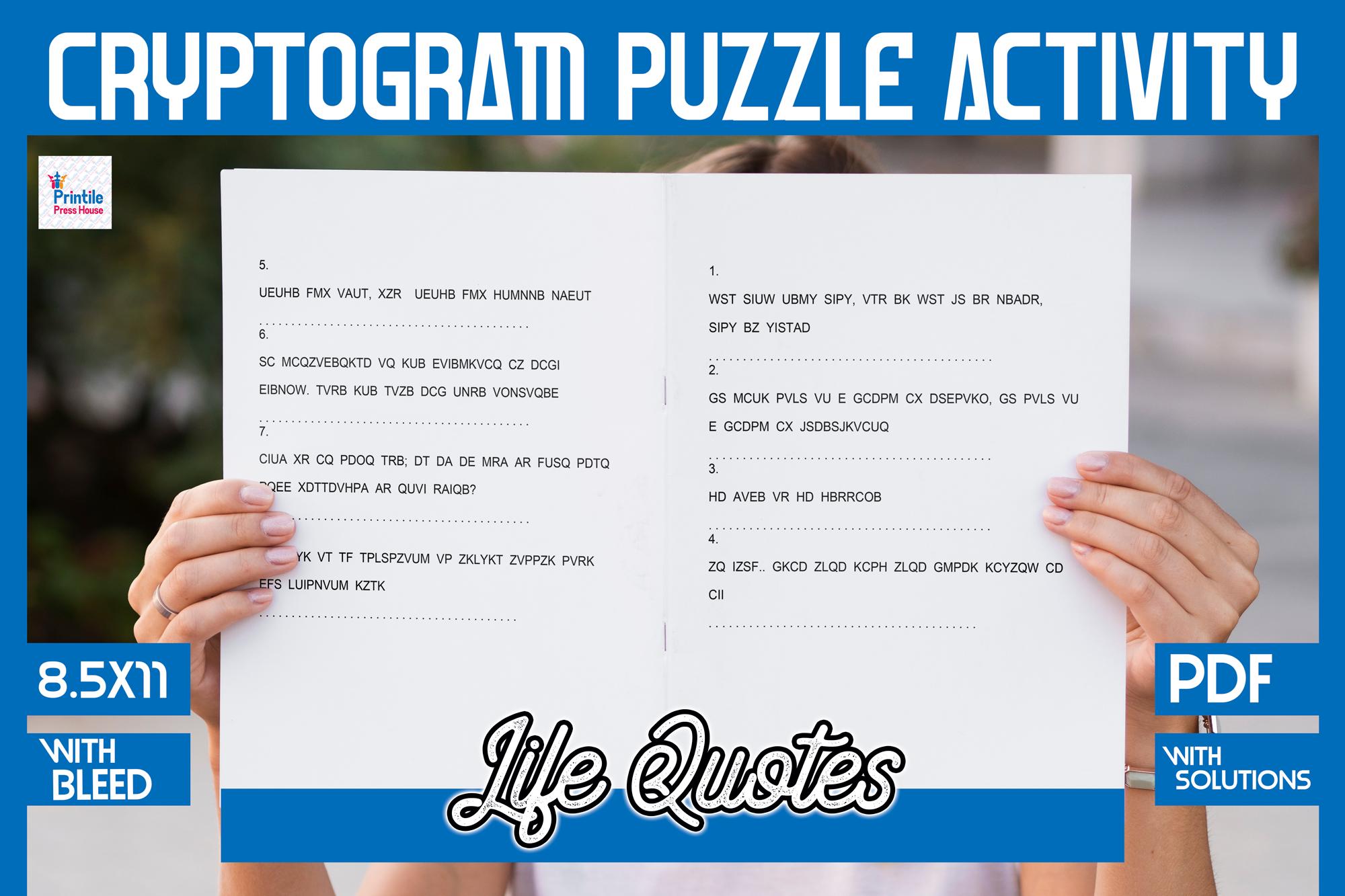 Life Quotes Cryptogram Puzzle Books