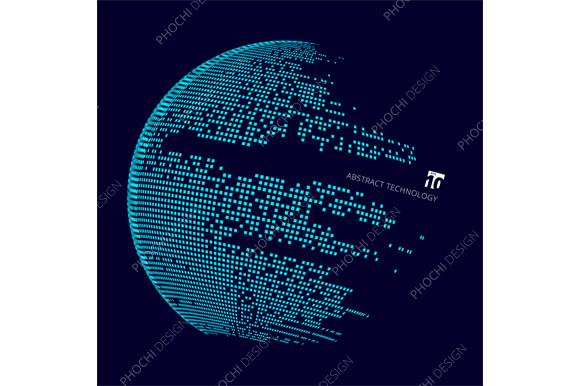 Abstract Technology Big Data Map World