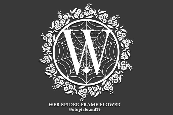 Web Spider Frame Flower Font