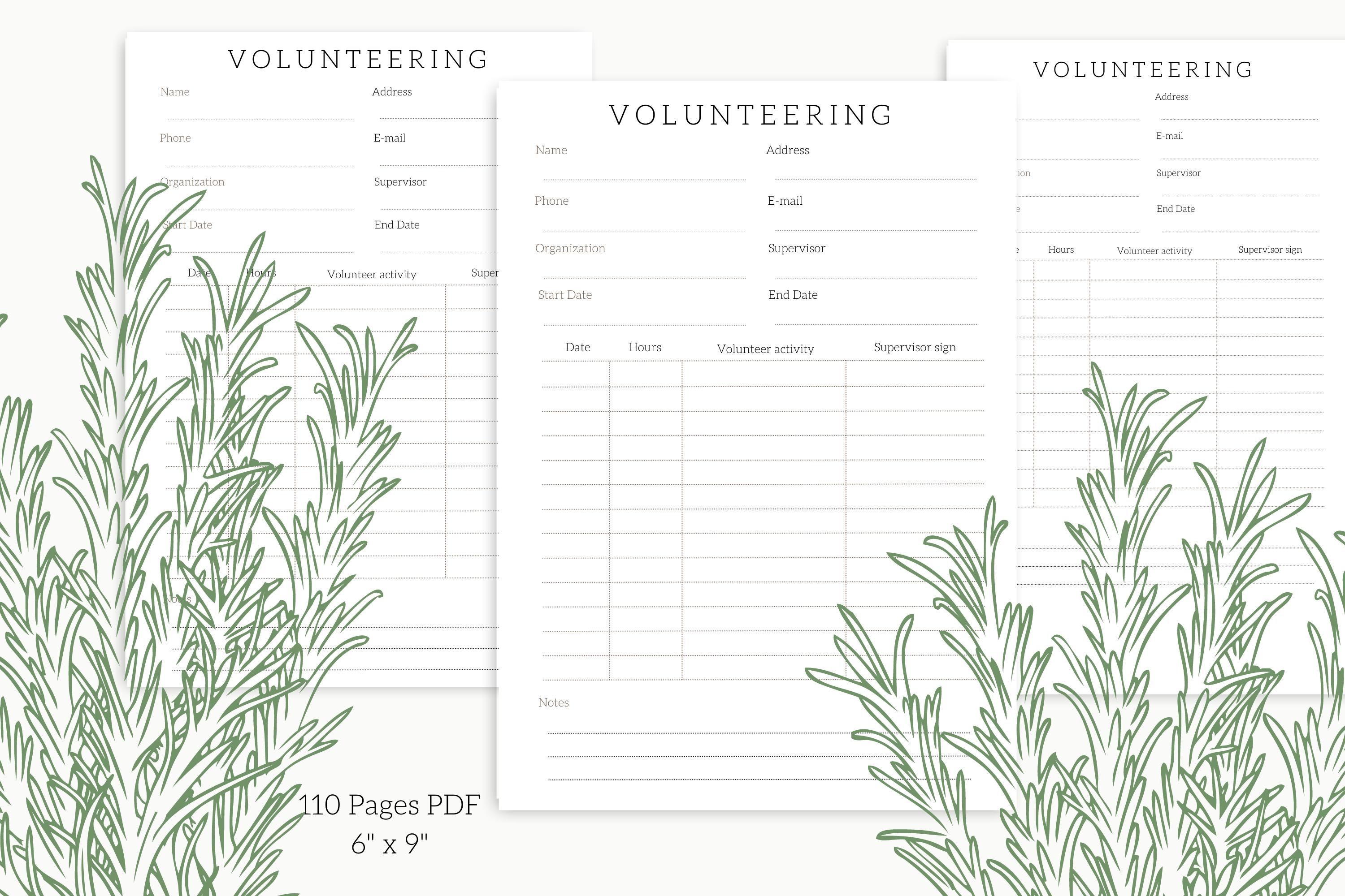 Volunteer Planner Log Book Volunteering