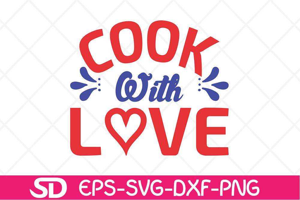 Pot Holder Svg Design, Cook with Love
