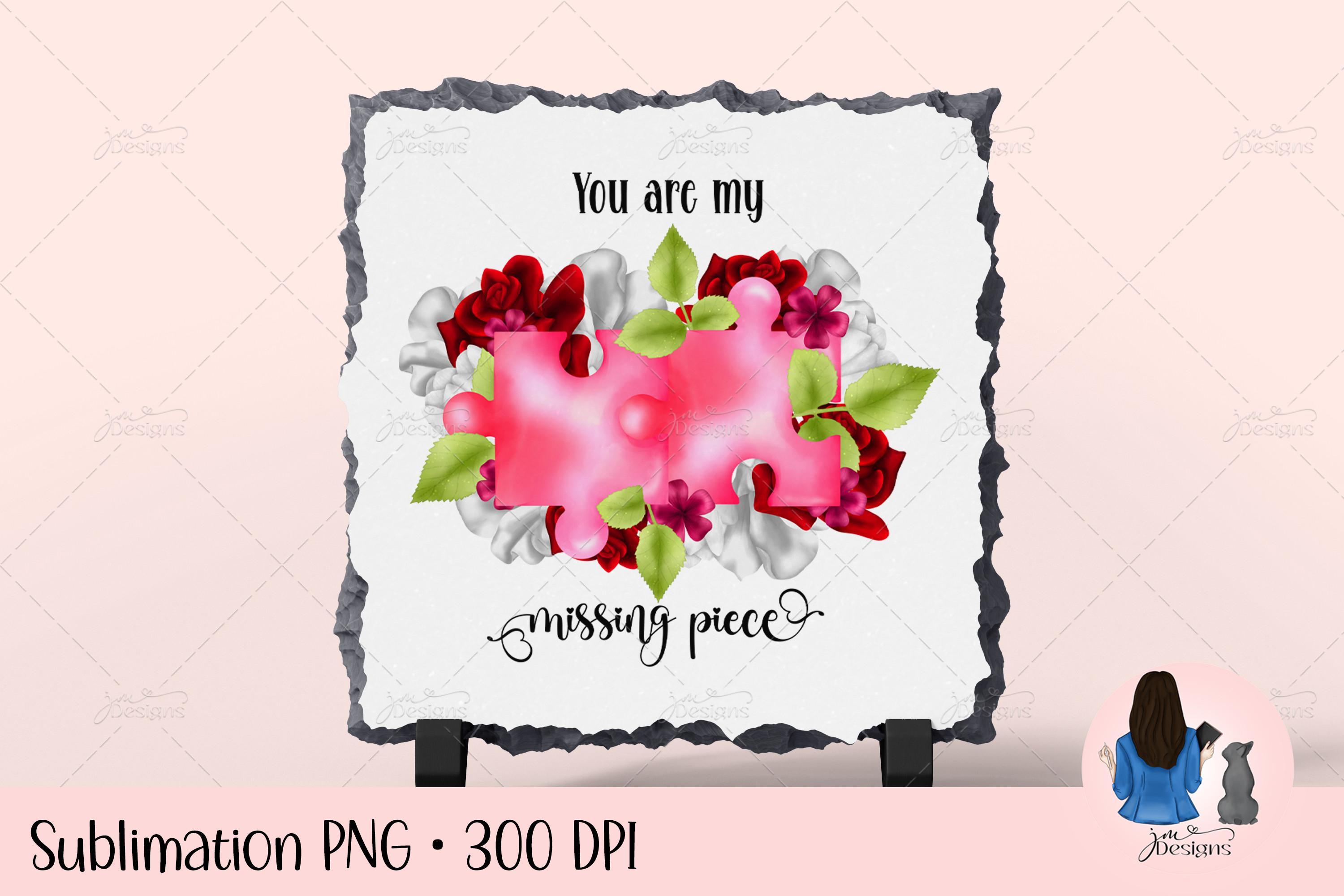 Valentine's Jigsaw Piece Sublimation PNG