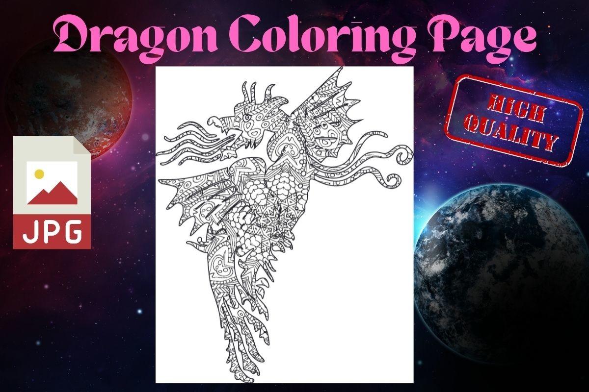 Dragon Coloring Page, Book for Adults